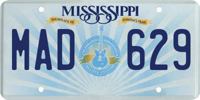 MS license plate MAD629