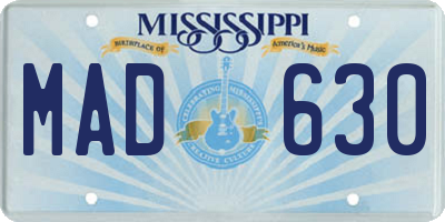 MS license plate MAD630