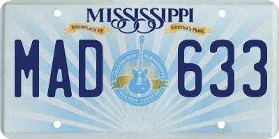 MS license plate MAD633