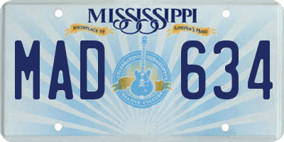 MS license plate MAD634