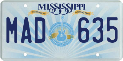 MS license plate MAD635