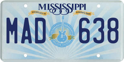 MS license plate MAD638