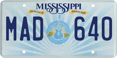 MS license plate MAD640