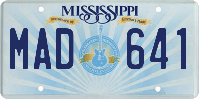 MS license plate MAD641