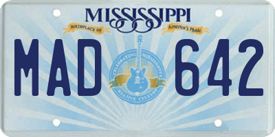 MS license plate MAD642