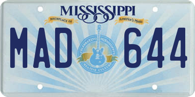 MS license plate MAD644