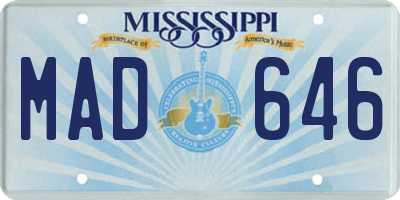 MS license plate MAD646