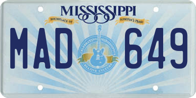 MS license plate MAD649