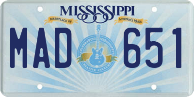 MS license plate MAD651