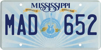 MS license plate MAD652