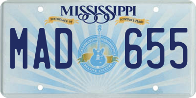 MS license plate MAD655