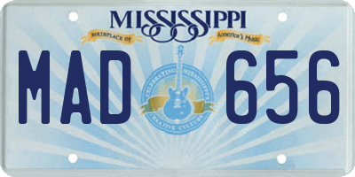 MS license plate MAD656
