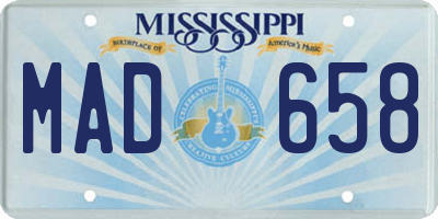 MS license plate MAD658