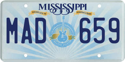 MS license plate MAD659