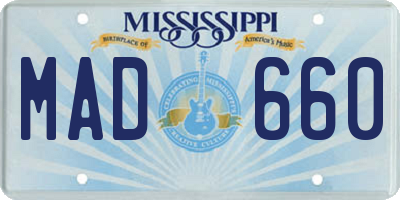 MS license plate MAD660