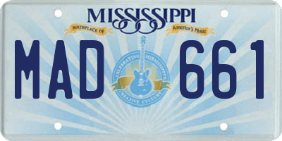 MS license plate MAD661