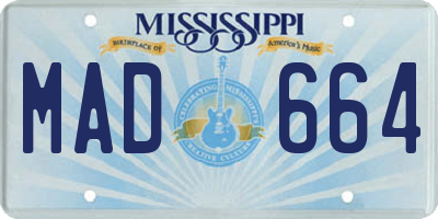 MS license plate MAD664