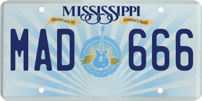 MS license plate MAD666