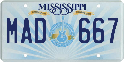 MS license plate MAD667