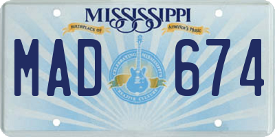 MS license plate MAD674
