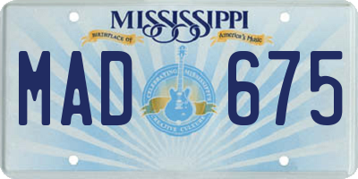 MS license plate MAD675