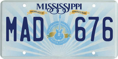 MS license plate MAD676