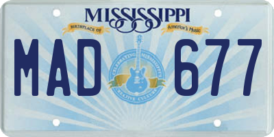 MS license plate MAD677