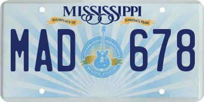 MS license plate MAD678