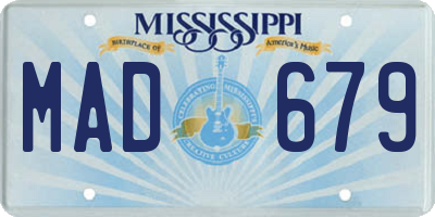 MS license plate MAD679