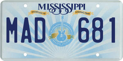 MS license plate MAD681