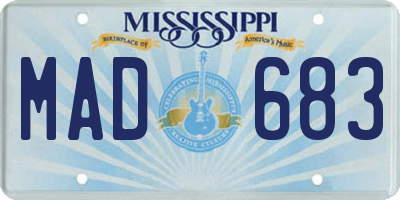 MS license plate MAD683