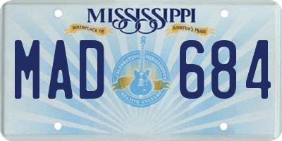 MS license plate MAD684