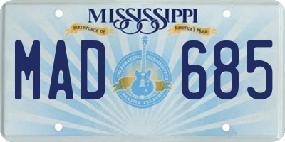 MS license plate MAD685