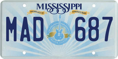 MS license plate MAD687