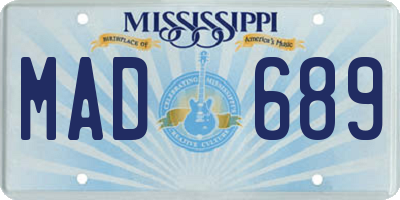 MS license plate MAD689