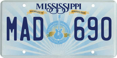 MS license plate MAD690