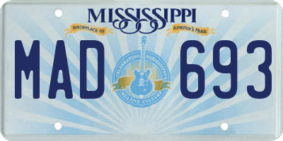 MS license plate MAD693