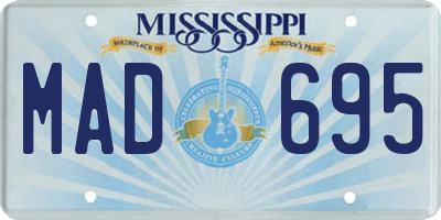MS license plate MAD695