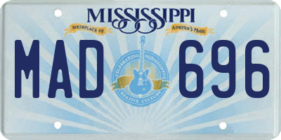 MS license plate MAD696