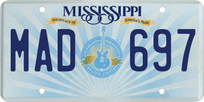 MS license plate MAD697