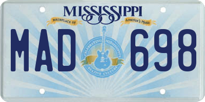 MS license plate MAD698
