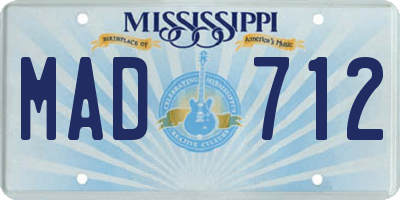 MS license plate MAD712