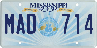 MS license plate MAD714