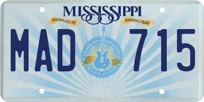 MS license plate MAD715