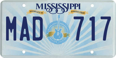 MS license plate MAD717