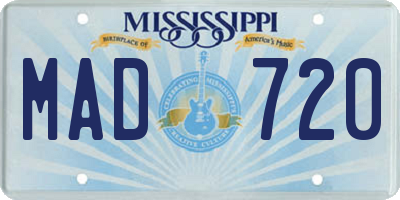 MS license plate MAD720