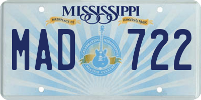 MS license plate MAD722