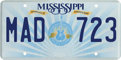 MS license plate MAD723