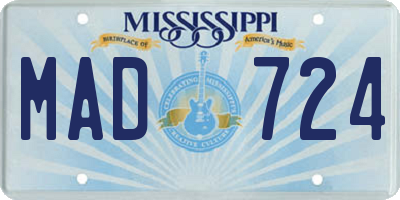MS license plate MAD724