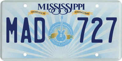 MS license plate MAD727